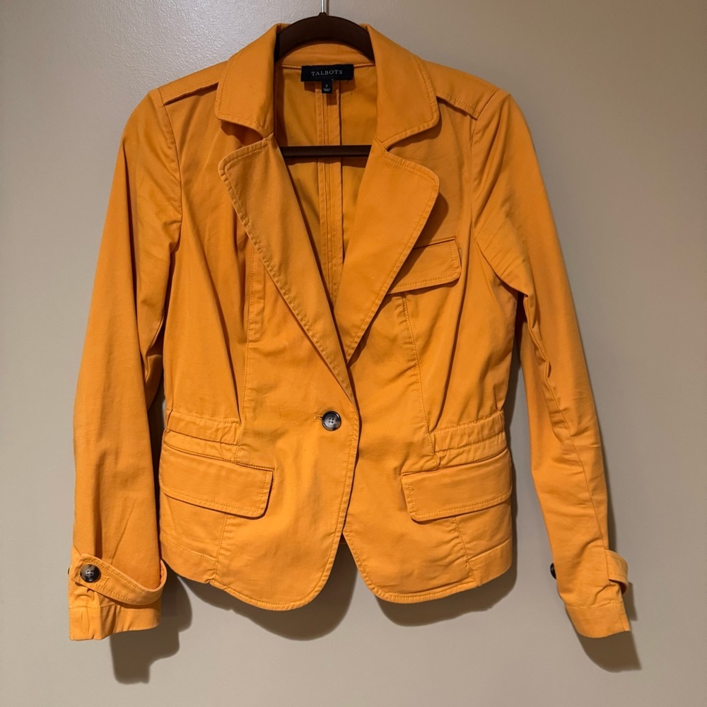 Talbots Women's Orange Cotton Blazer